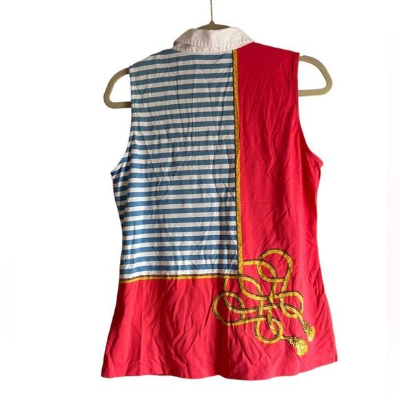 J. MCLAUGHLIN NAUTICAL CATALINA CLOTH SLEEVELESS TOP - Picture 2 of 4